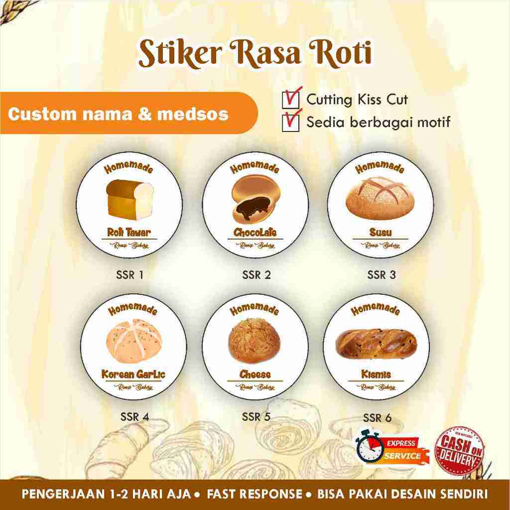 

[77 pcs] Stiker Cromo Rasa Roti bulat / kemasan makanan / Label minuman / promosi