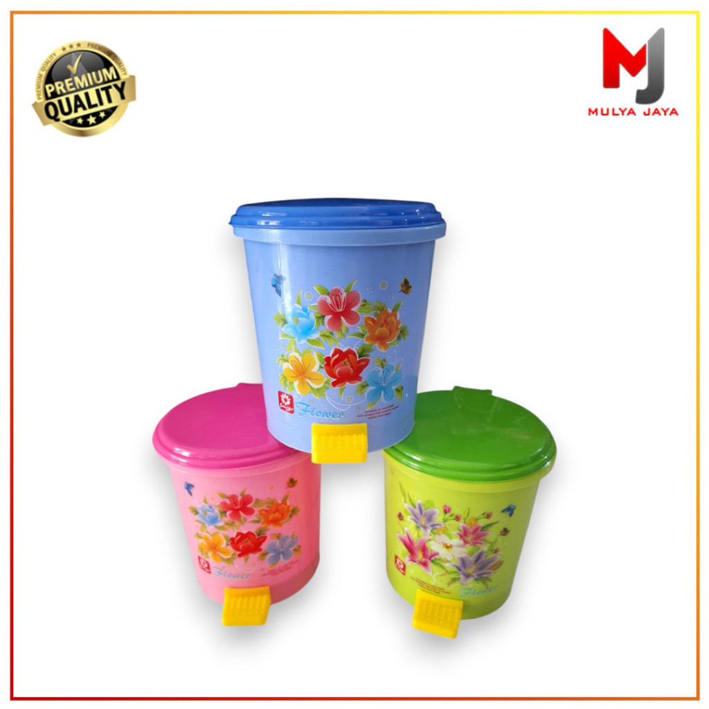 Mulya Jaya Tempat Sampah Injak Plastik Kecil / Tempat Sampah Plastik Mini Warna