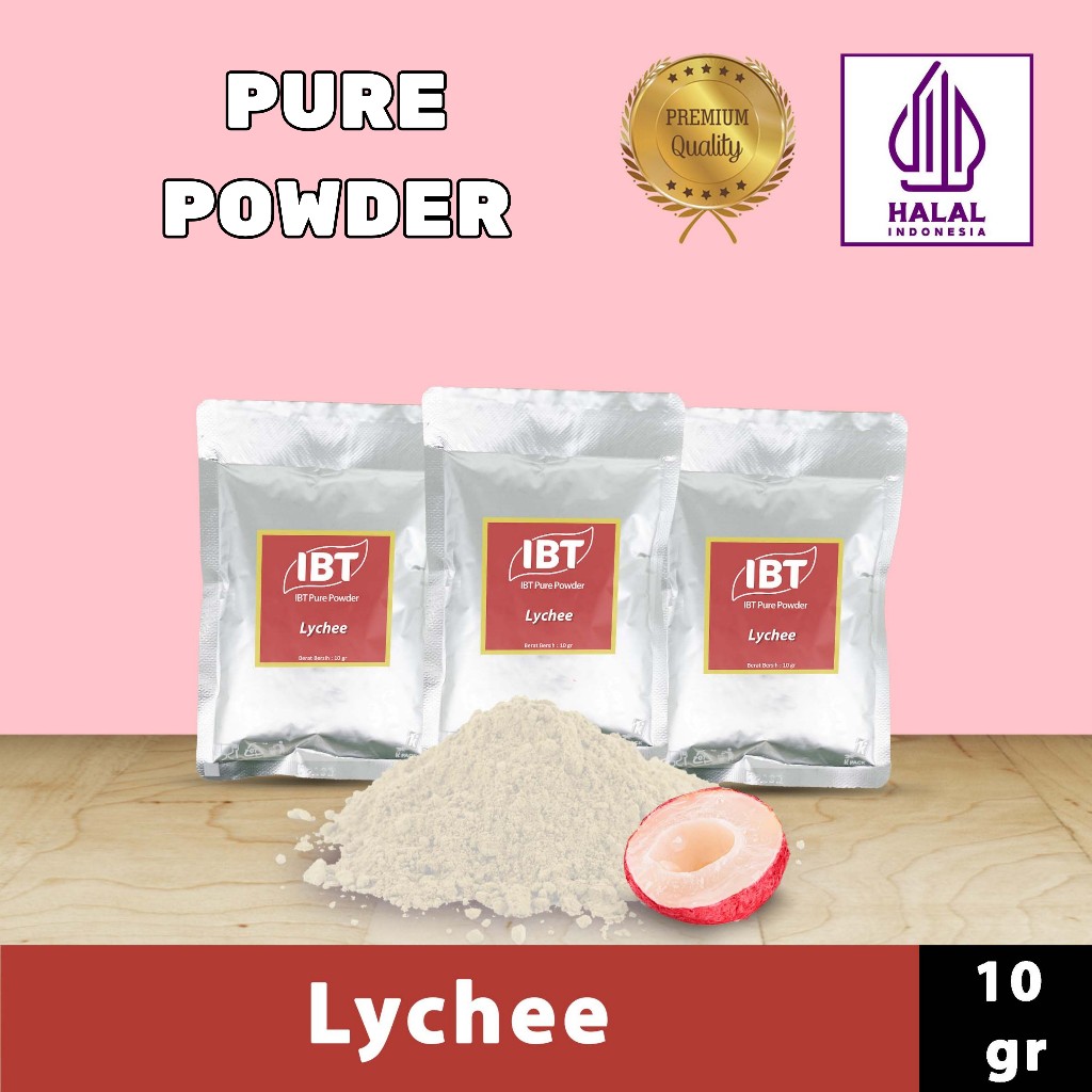 

Pure lychee Powder Impor Taiwan Bubuk Essence Leci Murni Kualitas Bagus Sachet
