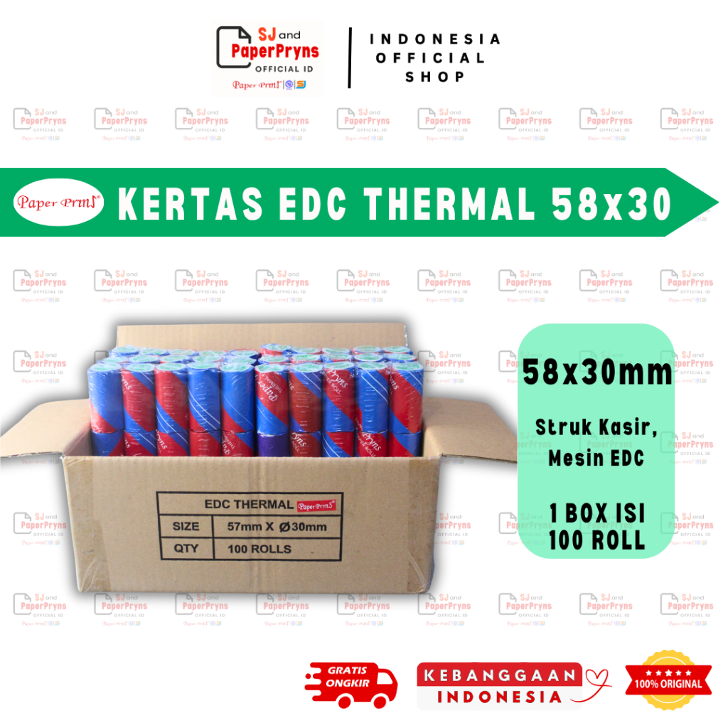 

(BOX) PAPERPRYNS Kertas Thermal Roll EDC 58 x 30mm