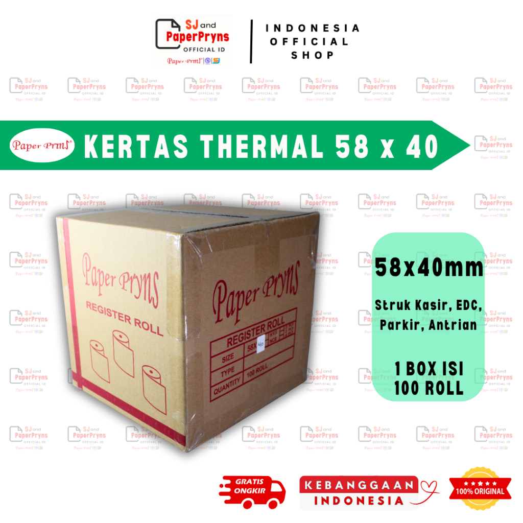 

(BOX) PAPERPRYNS Kertas Thermal Roll Struk 58 x 40mm