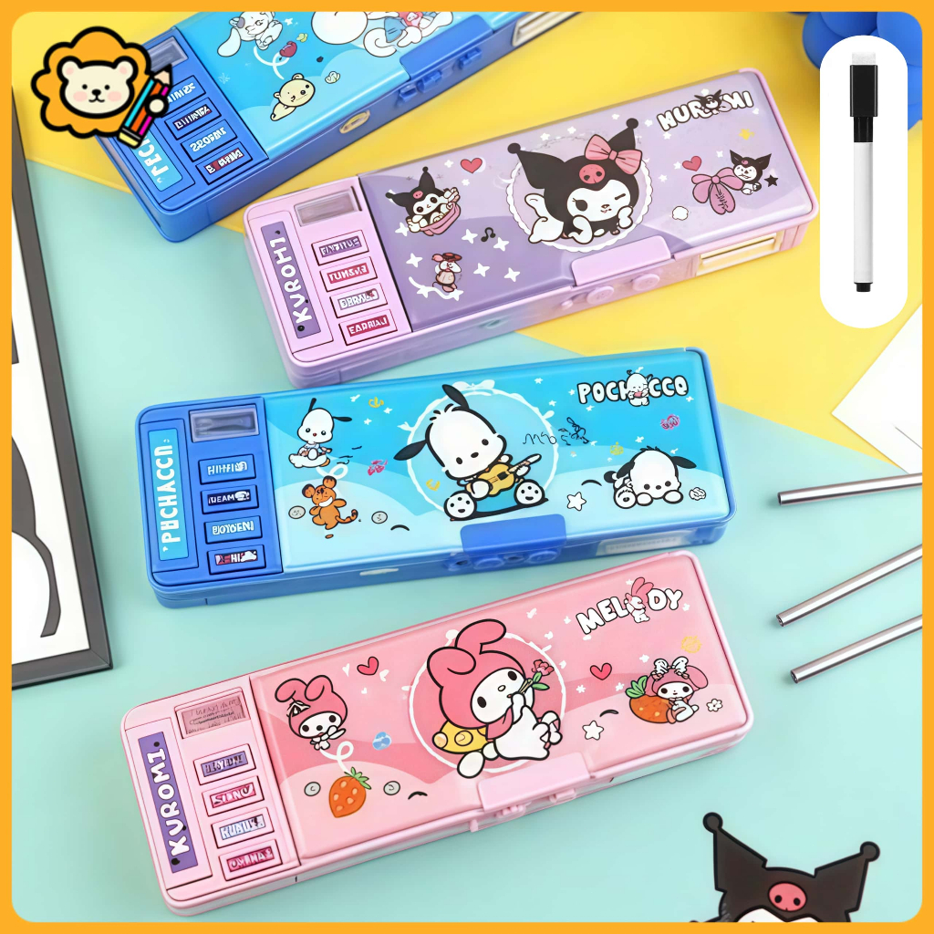 

【Free Pen】Kotak Pensil Pensil Otomatis Kata Tempat Pensil Password Kapasitas Besar Tahan Air