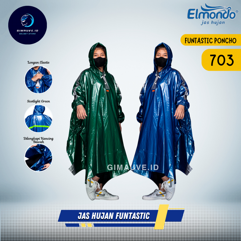 Jas Hujan Ponco ELMONDO Mantel Hujan Ponco Lengan Jumbo Jas Hujan Ponco Big Size Jas Hujan Poncho le
