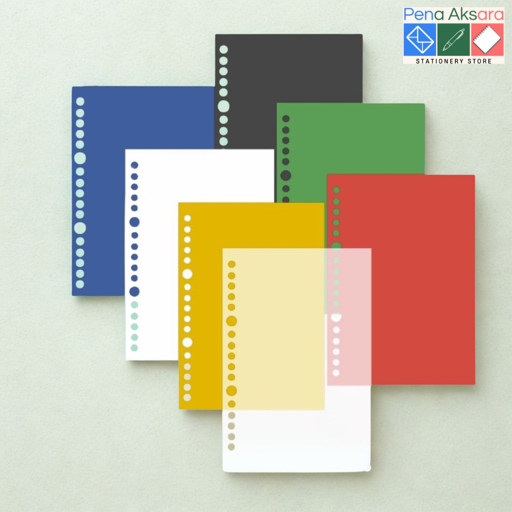 

Cover Mika Binder A5 B5 A4 – Sampul Loose Leaf Transparan, Putih, Hitam, Merah, Biru, Kuning, Hijau