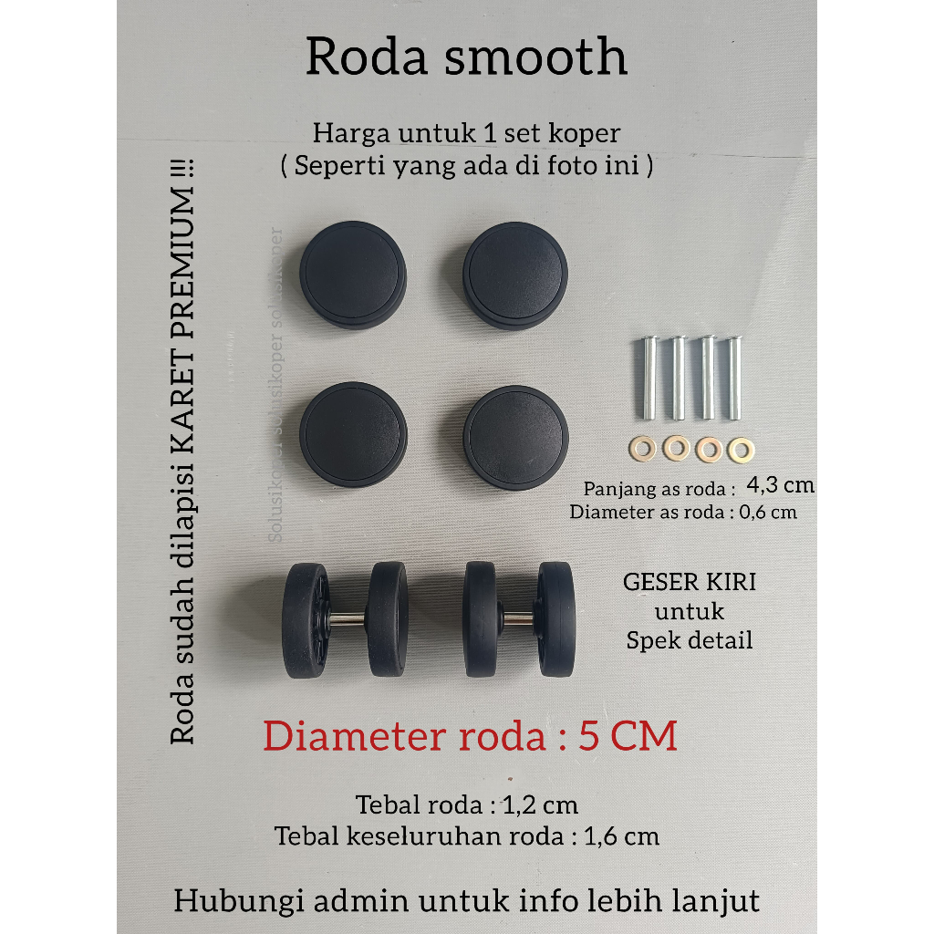 RODA KOPER, RODA DOUBLE WHEEL, RODA PENGGANTI, RODA LOJEL ,RODA DOUBLE 5CM