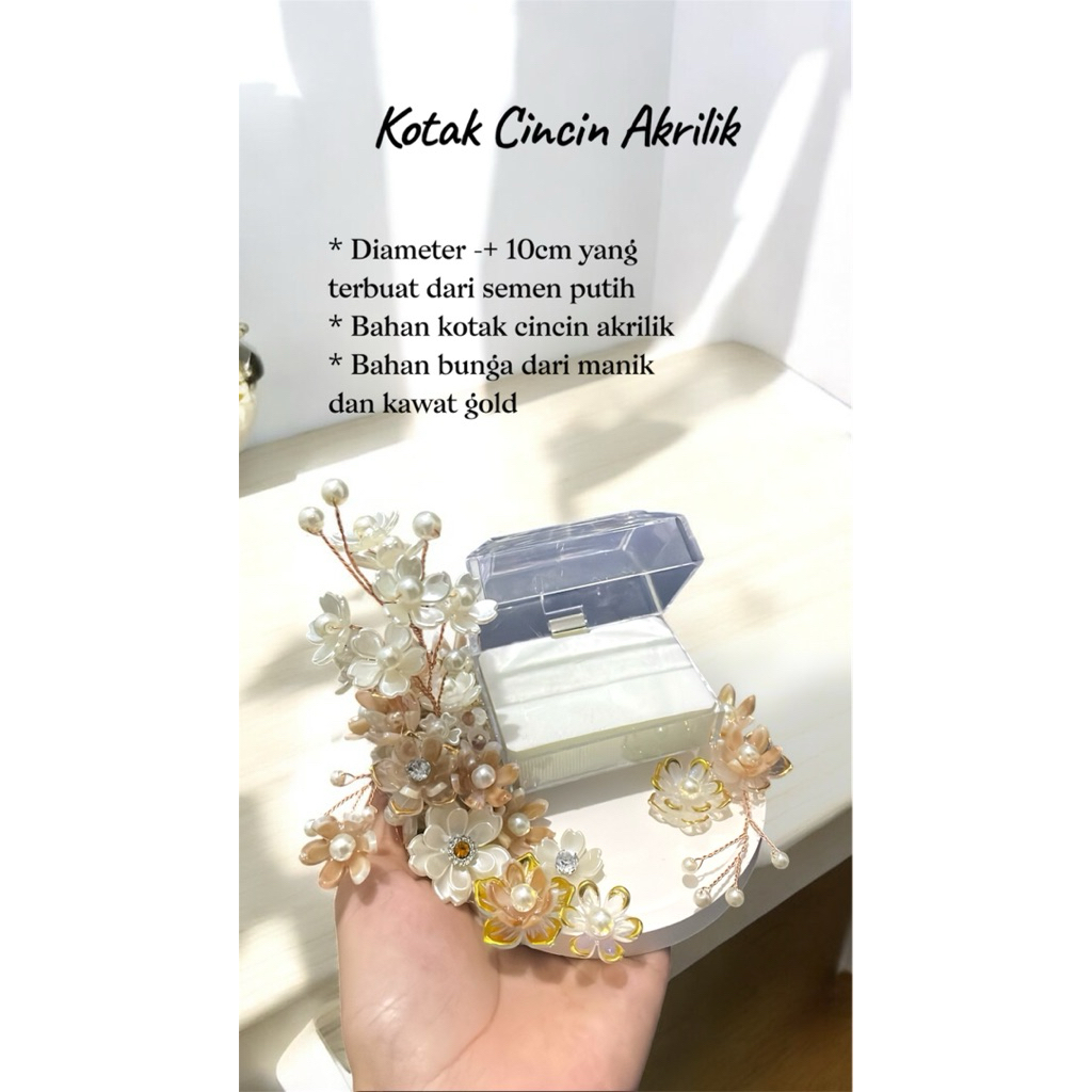 Kotak Cincin Akrilik/ Kotak Cincin Tunangan/ Kotak Cincin Lamaran/ Kotak Cincin Akrilik/ Seserahan