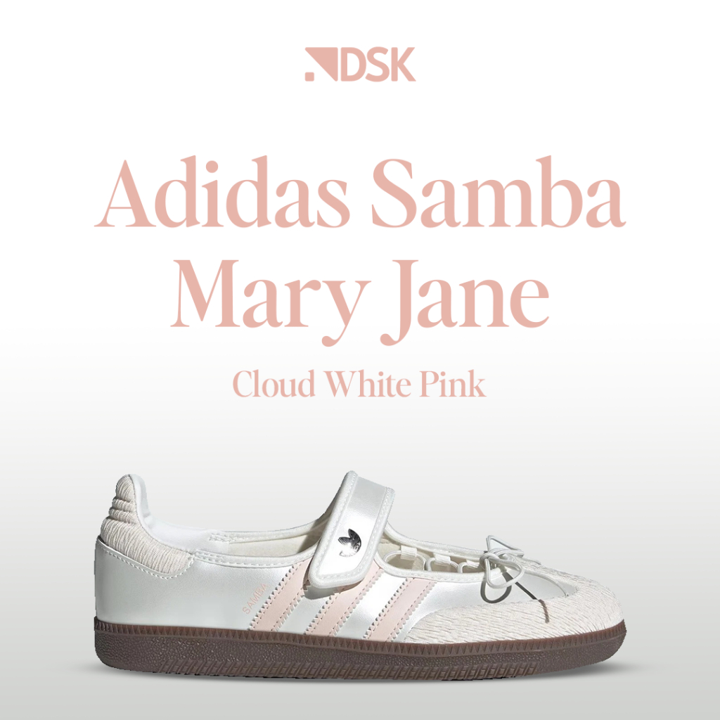 Adidas Samba Mary Jane Cloud White Pink Sepatu Flat Shoes Wanita
