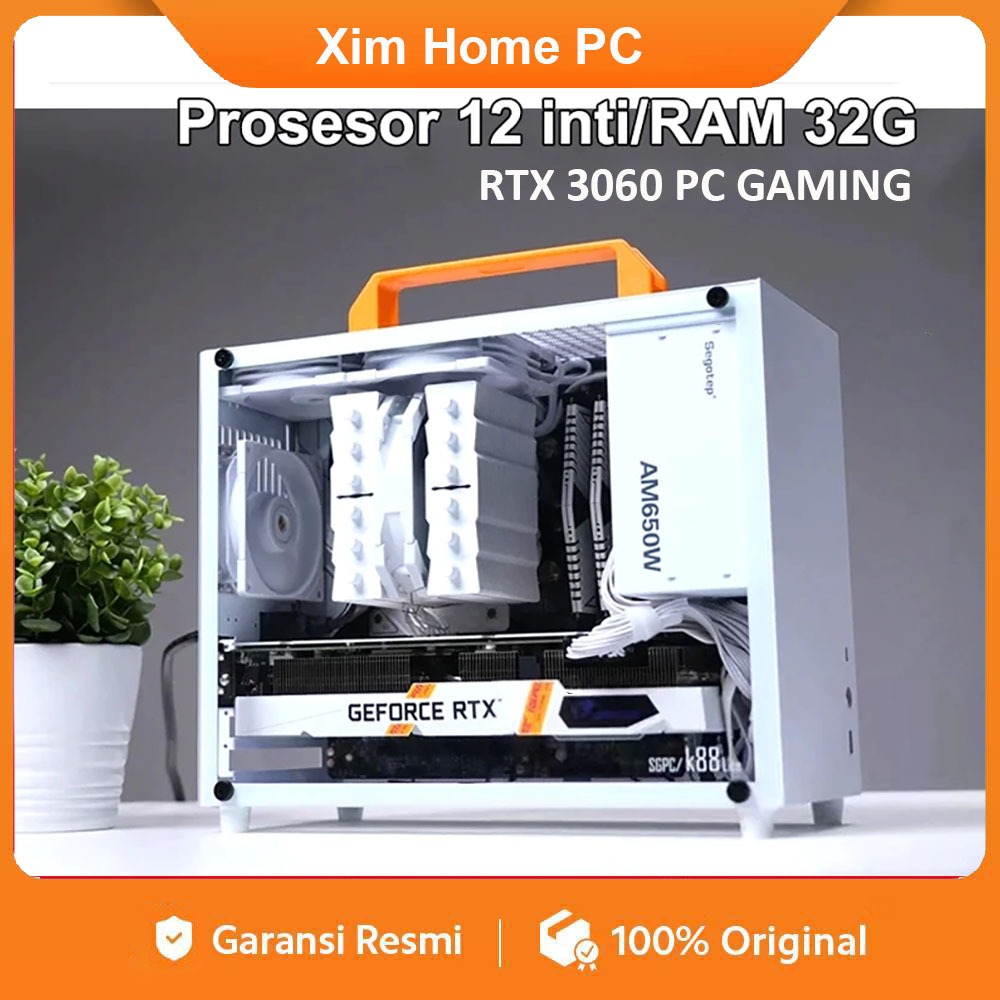 [Xim Home] PC gaming full set 12-inti baru, Komputer desktop perakitan desain kantor