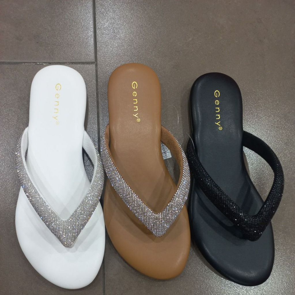SANDAL FLAT WANITA RINGAN MERK GENNY