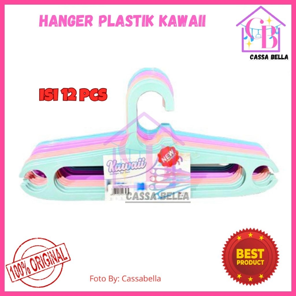 (1 LUSIN) Hanger Plastik Gantungan Baju / Hanger Plastik Warna 1 Lusin / Hanger Baju / Gantungan Baj