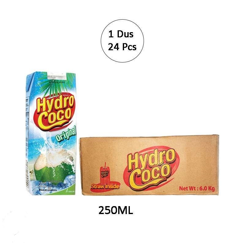 

HYDRO COCO 250 ML, minuman air kelapa kemasan 1 dus isi 24 pack