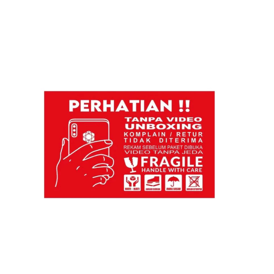 

STIKER UNBOXING CAMERA2 UK 6 X 10 CM ISI 100 PCS FW