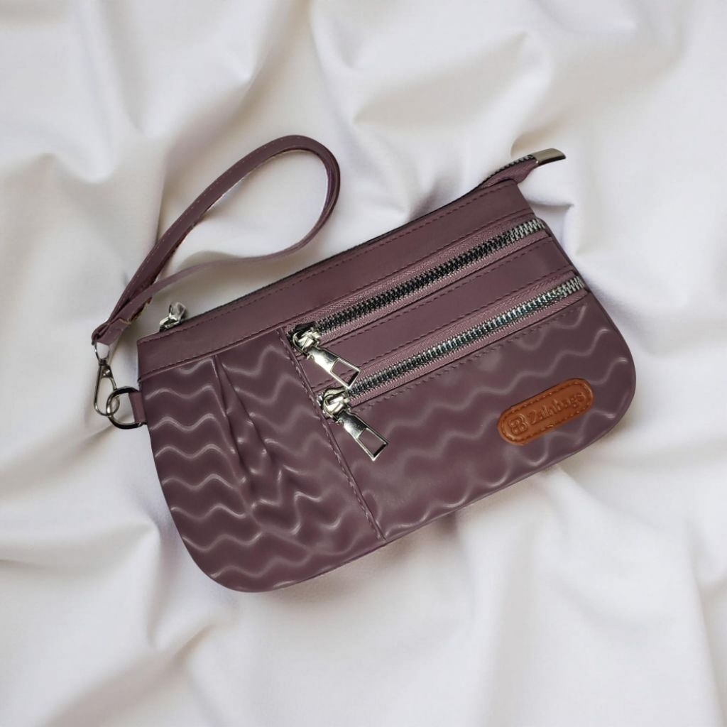 Dompet wanita 3 ruang muat hp dan uang motif salur anti air elegan COD