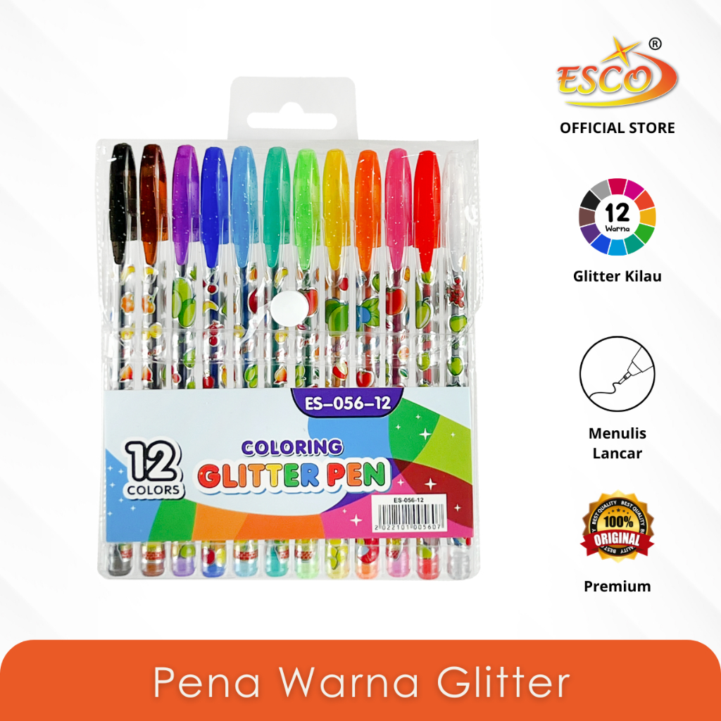 

Esco Glitter Pen 12 Warna 1.0mm ES-056-12