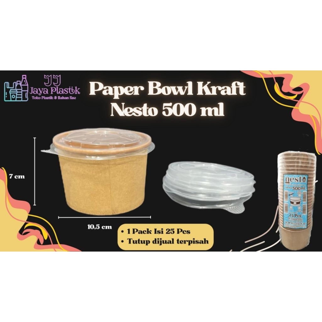 Paper Bowl Kraft 500 Ml & 650 Ml