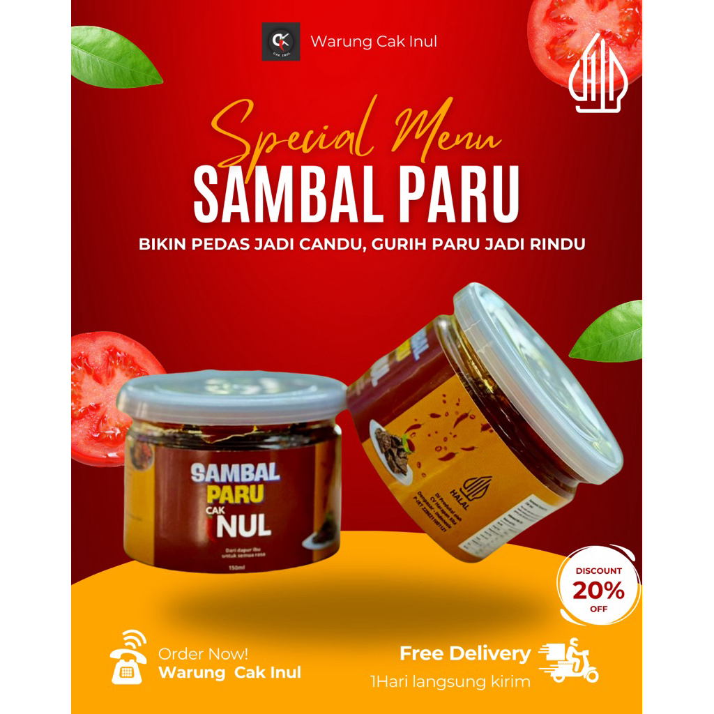 

150gr Sambal Paru pedas Premium Cak Inul - Halal / sambel paru Bali / sambal ikan / sambel pedas / sambal pedas / sambel / Oleh oleh bali / sambel cak inul / sambal cak inul / sambel pedas