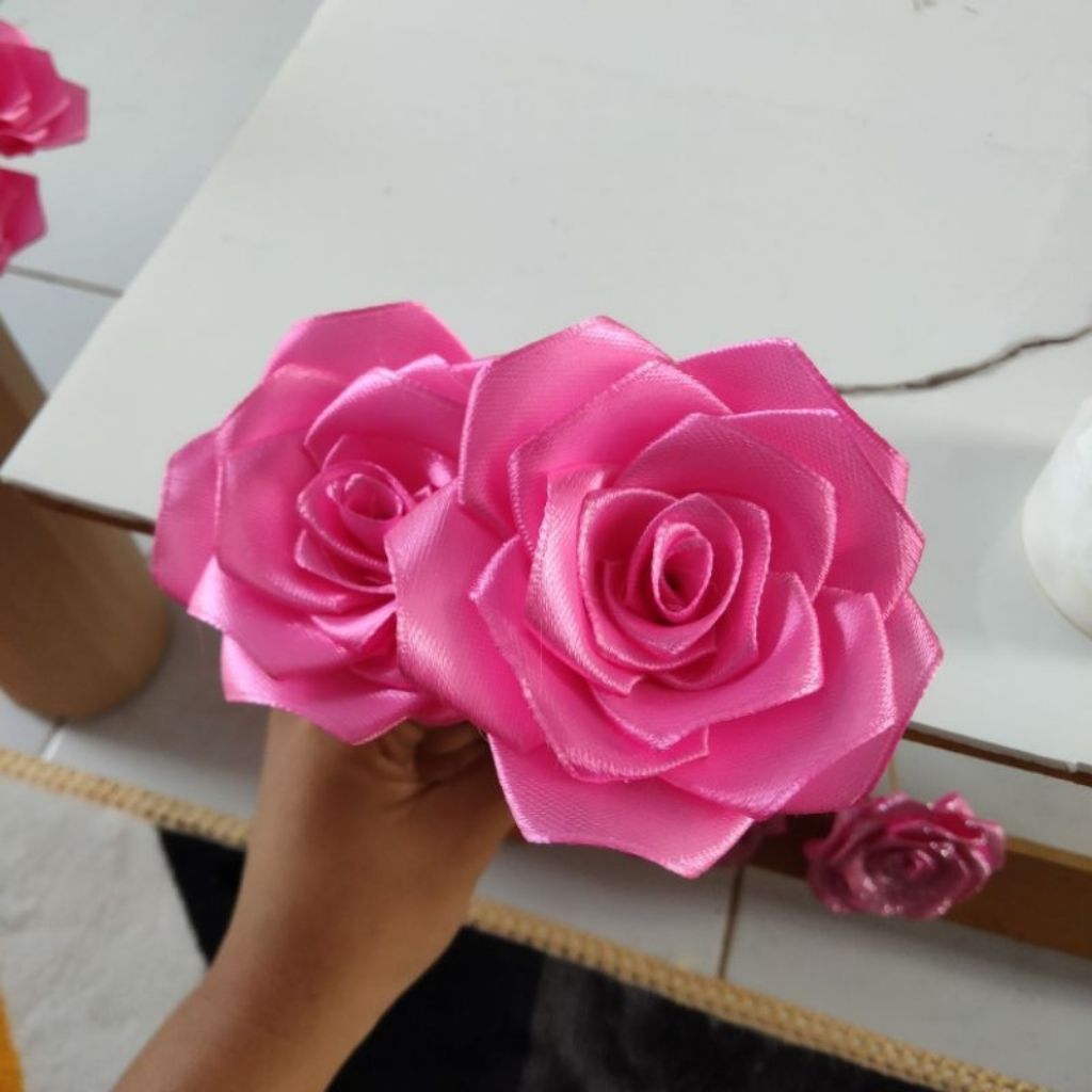 

langsung kirim jumbo bunga pita satin buket bunga pita satin bunga mawar satin