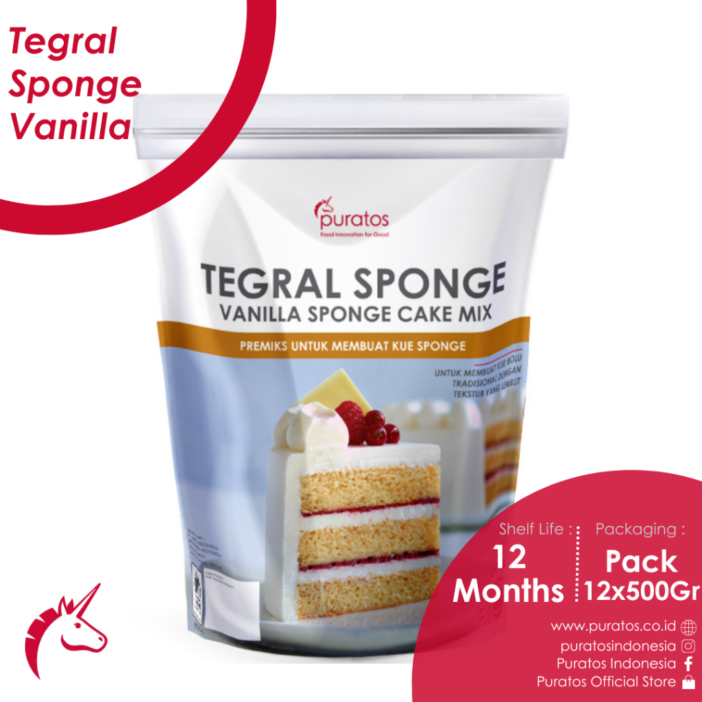 

Puratos Tegral Sponge Vanilla Cake Mix / Premiks Kue Sponge - 500 Gr