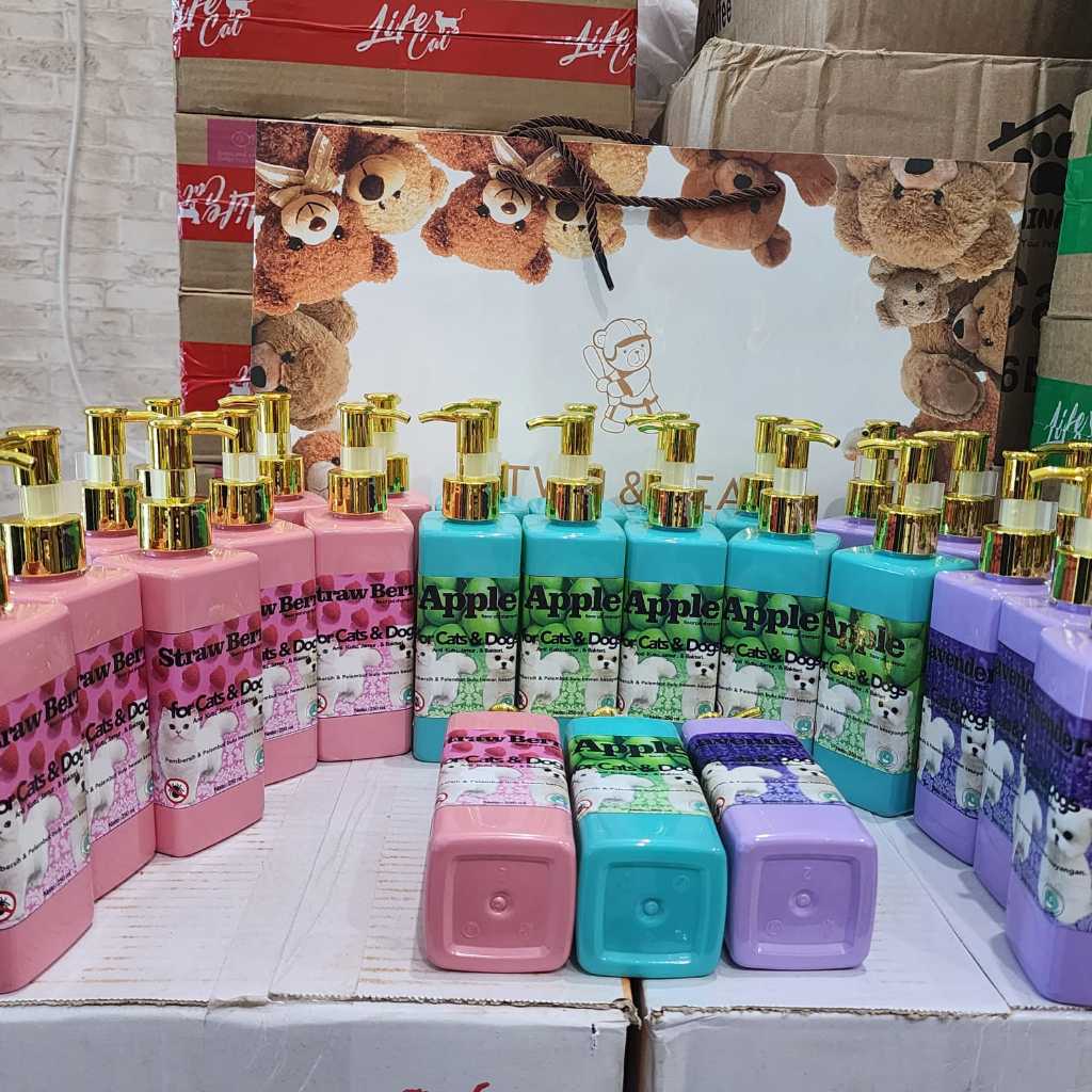 Shampoo Kucing & Anjing Anti Kutu Dan Jamur Bulu Rontok Wangi Anti Rontok dan Penumbuh Bulu