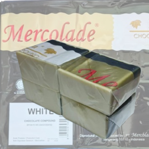 

Mercolade Coklat Batang / Blok Putih Premium White Chocolate Compound Premium berat kurang lebih 250 gr