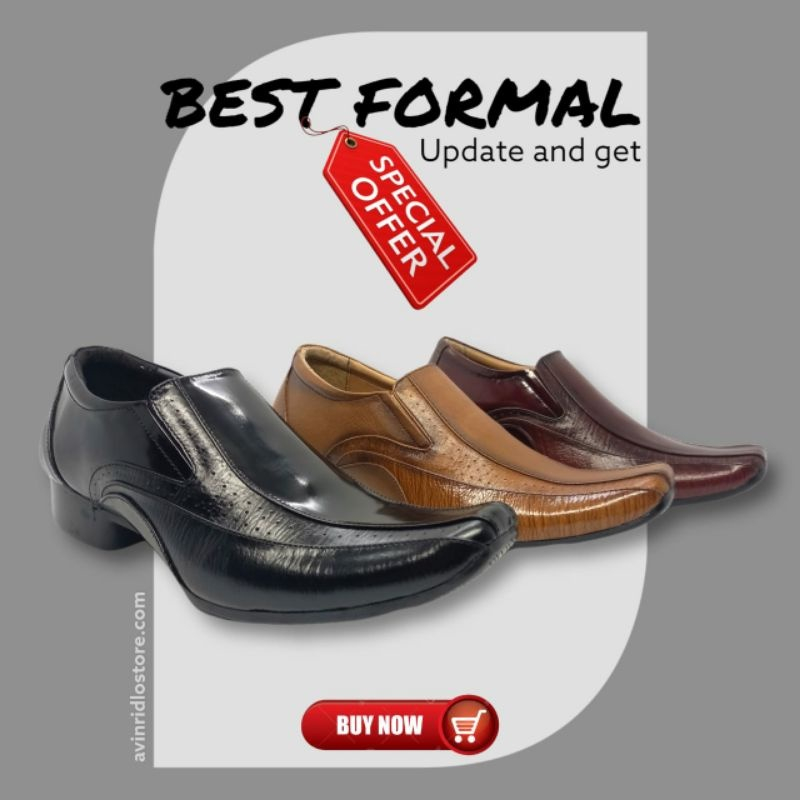 Sepatu Formal kulit untuk pria sepatu pantofel kuit kantoran terlaris Size 38-48 - TokoShoesBandung