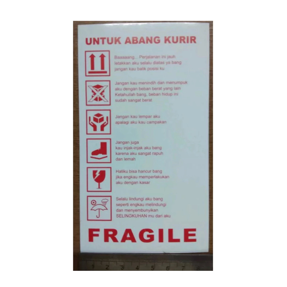 

STIKER JAMAN NOW FRAGILE MERAH PUTIH PECAH BELAH STICKER FW