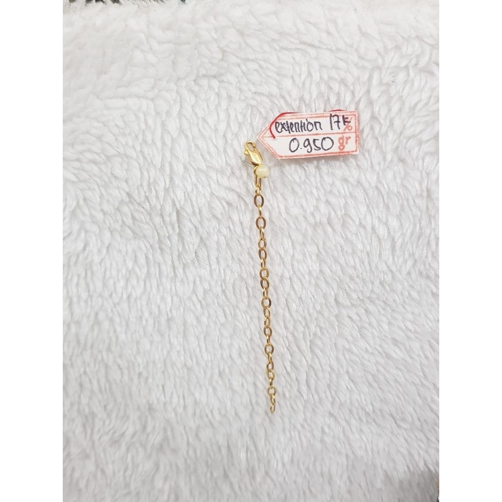 GL395H244H Extension penyambung kalung atau gelang model rantai vensi emas kuning asli berat 0.950 p