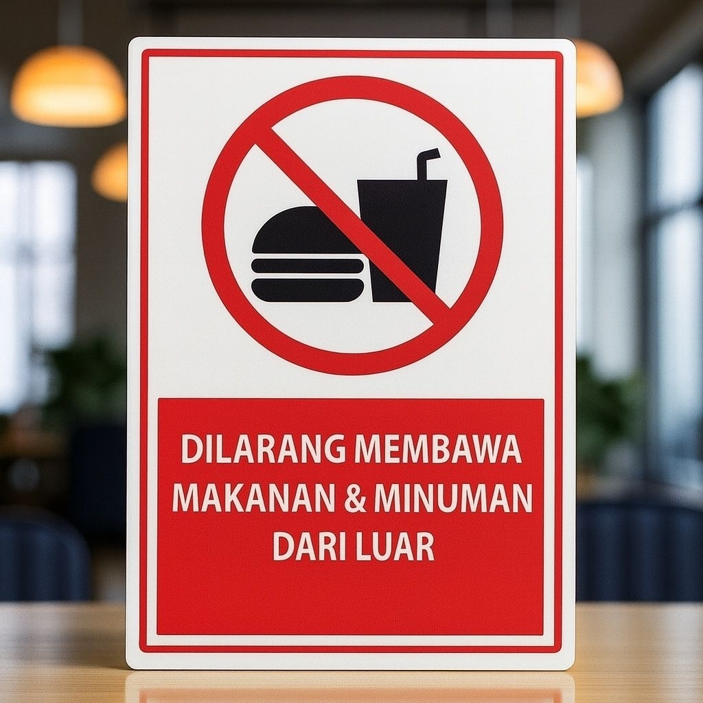 

sign / rambu rambu dilarang membawa makanan & minuman dari luar