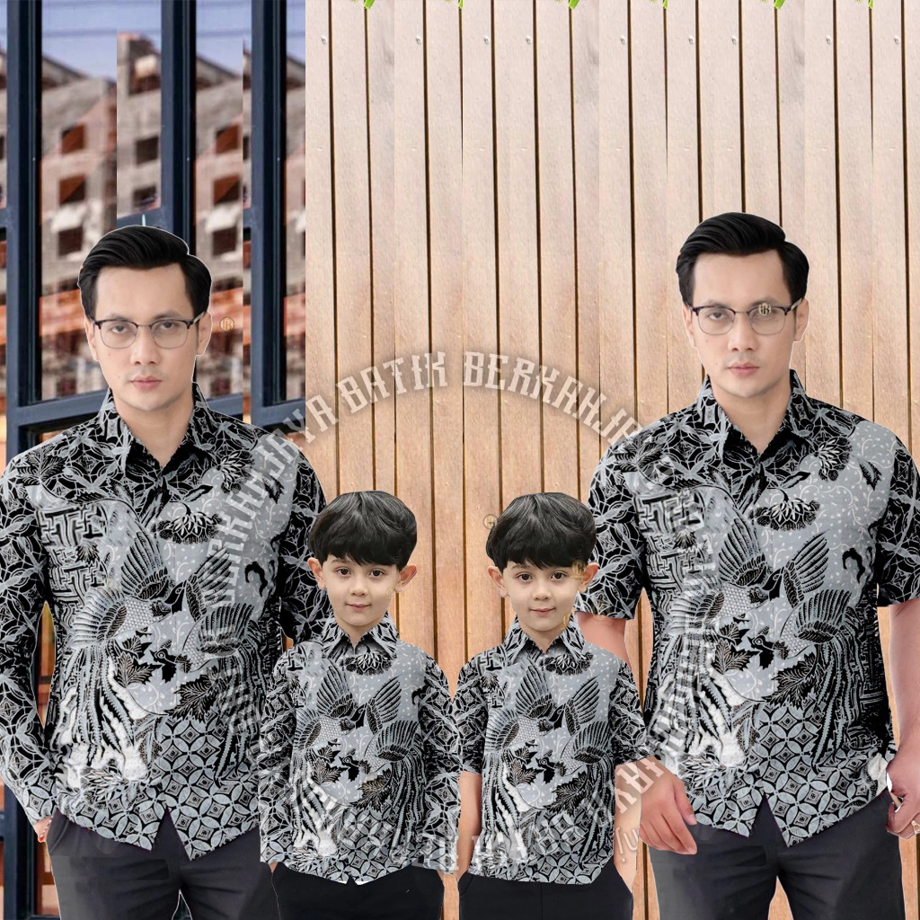 Berkahjaya Terbaru Couple Sweet || Batik Ayah Dan Batik Anak Batik manuk abu premium couple ayah
