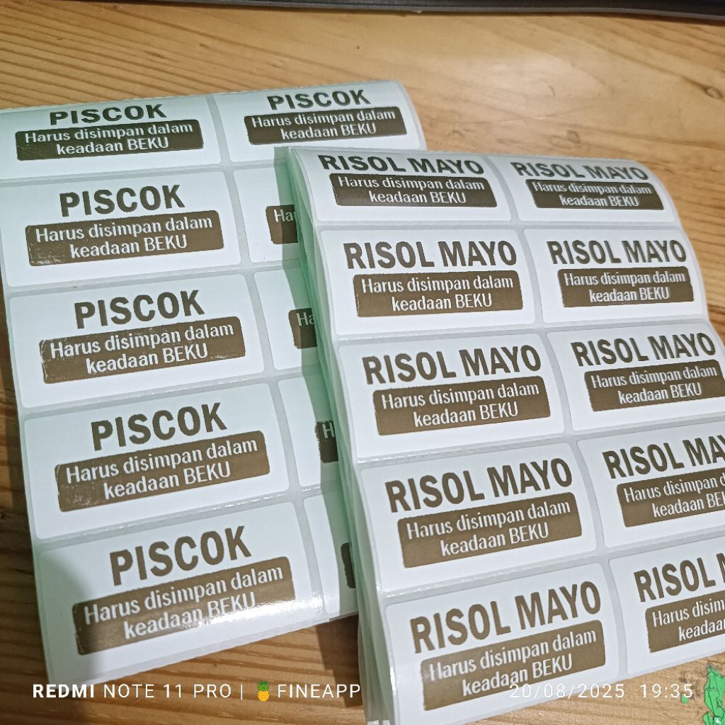 

Sticker Frozen Food Simpan dalam Lemari Es bisa Custom