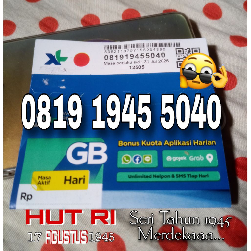 Kartu Perdana XL Seri Tahun SEGEL