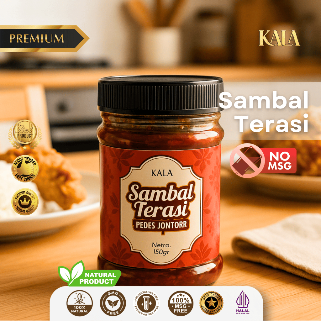 

KALA Sambal Terasi Pedas Nikmat Tanpa MSG | Sambal Uleg Khas Rumahan Halal Level 3