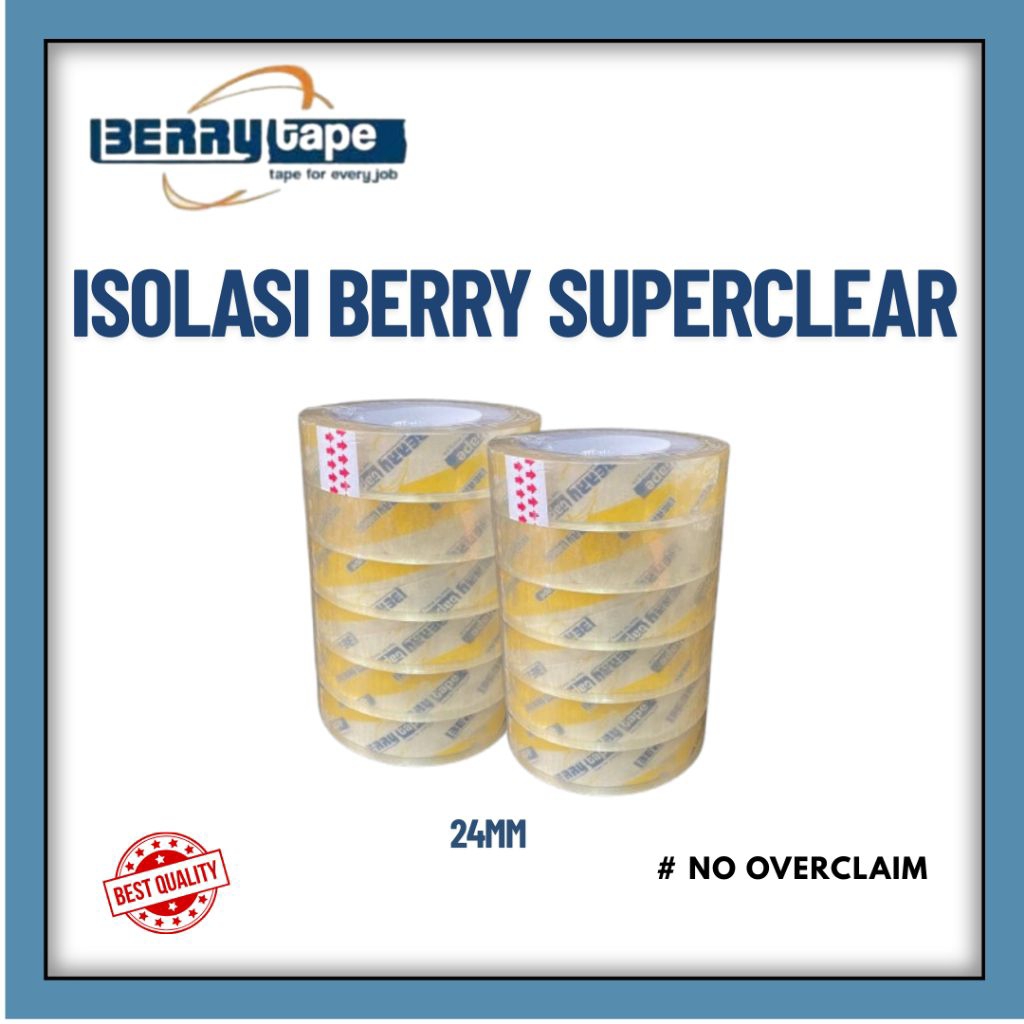 ISOLASI BERRY SUPER CLEAR 1 inch- ISOLASI LAUNDRY SUPER BENING 24MM x 90yd
