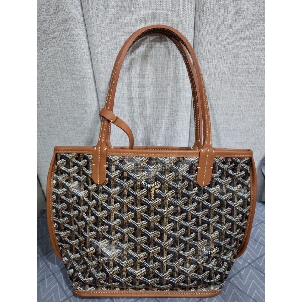 Goyard mini anjou black tan