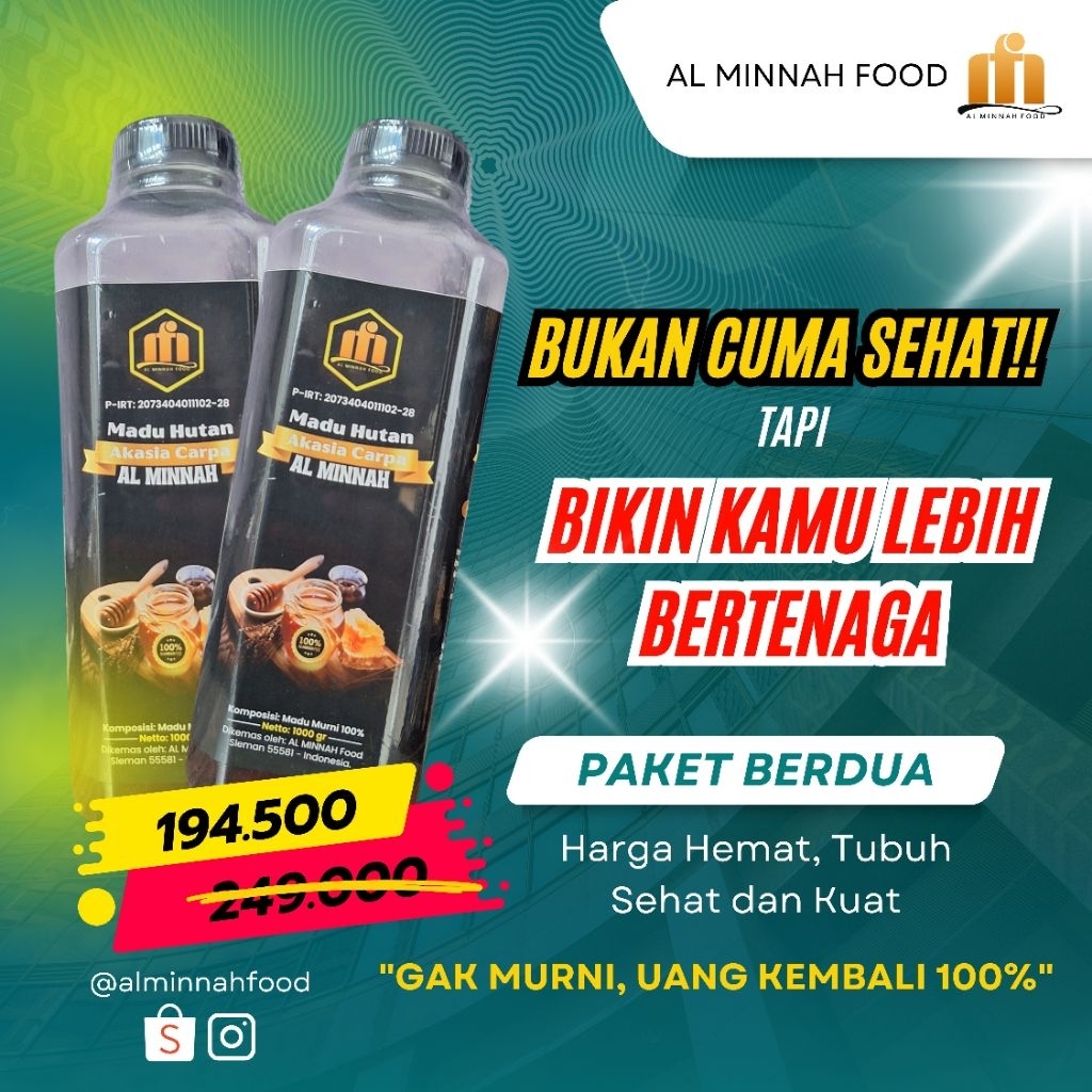 

Madu_Hutan_Akasia_Asli_Super_AL_MINNAH - Kaya Antioksidan Cocok untuk Diabetes, Jantung dsb. - PAKET BERDUA 2 botol