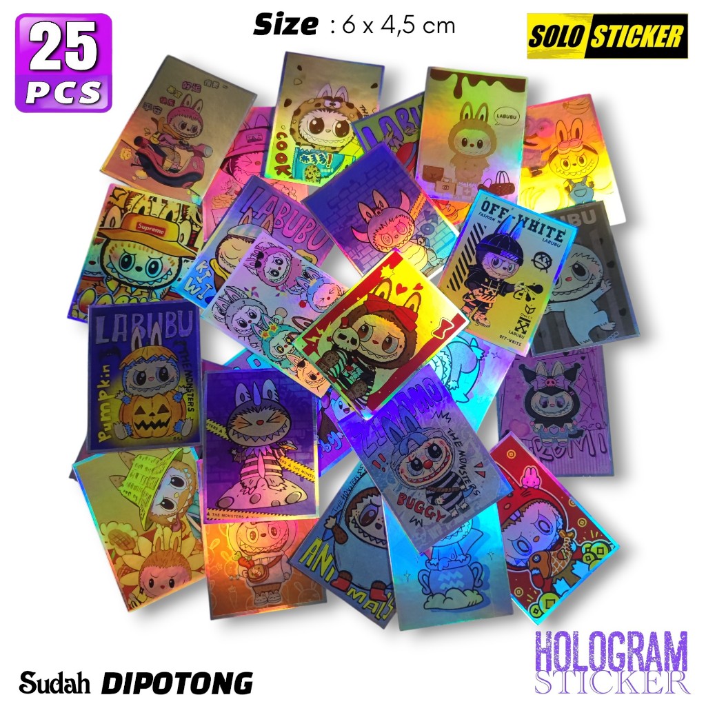 

Sticker Labubu Hologram Isi 25 pc SUDAH DIPOTONG