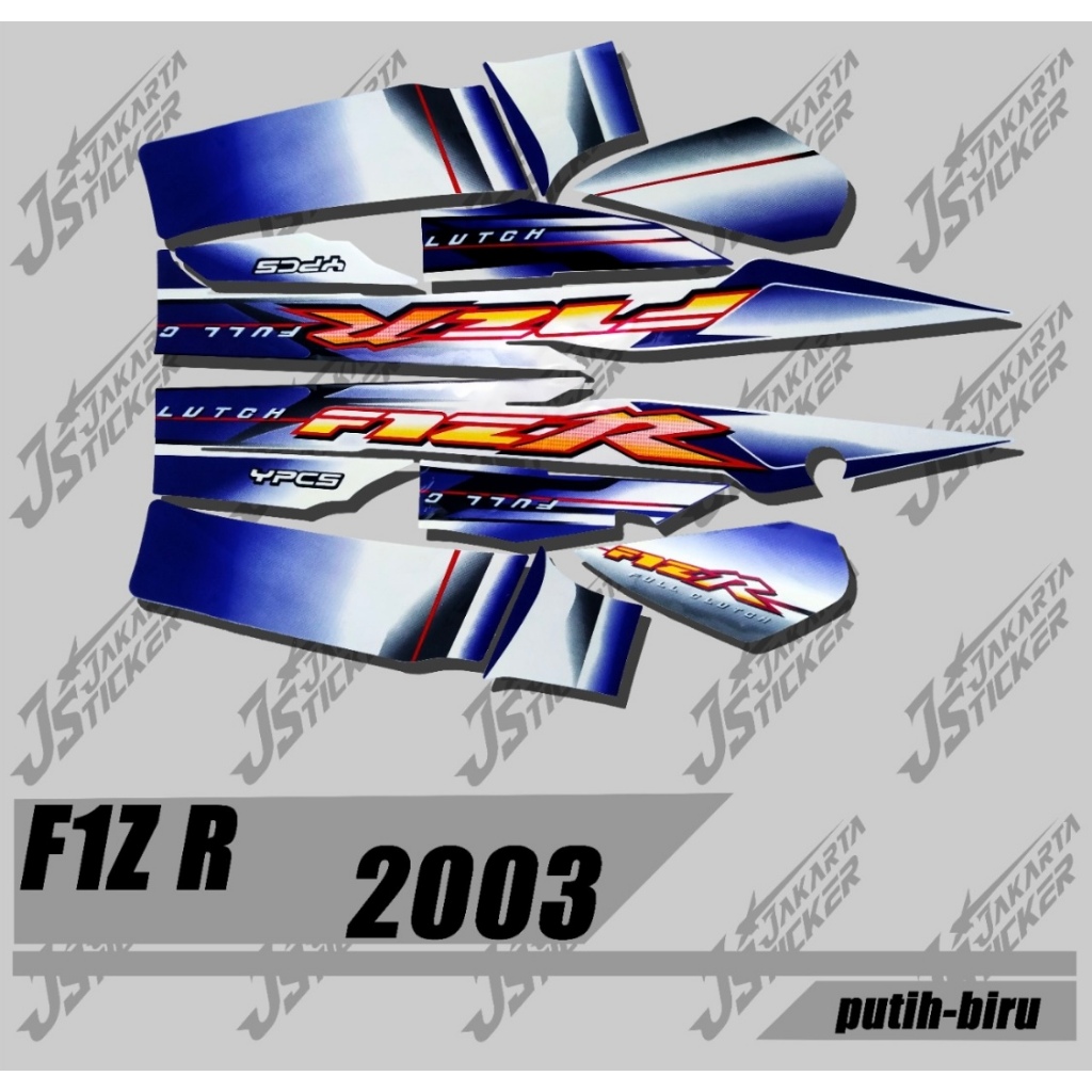 Striping Yamaha Fiz R 2003 Sticker Striping List Body Original Biru Putih Standar