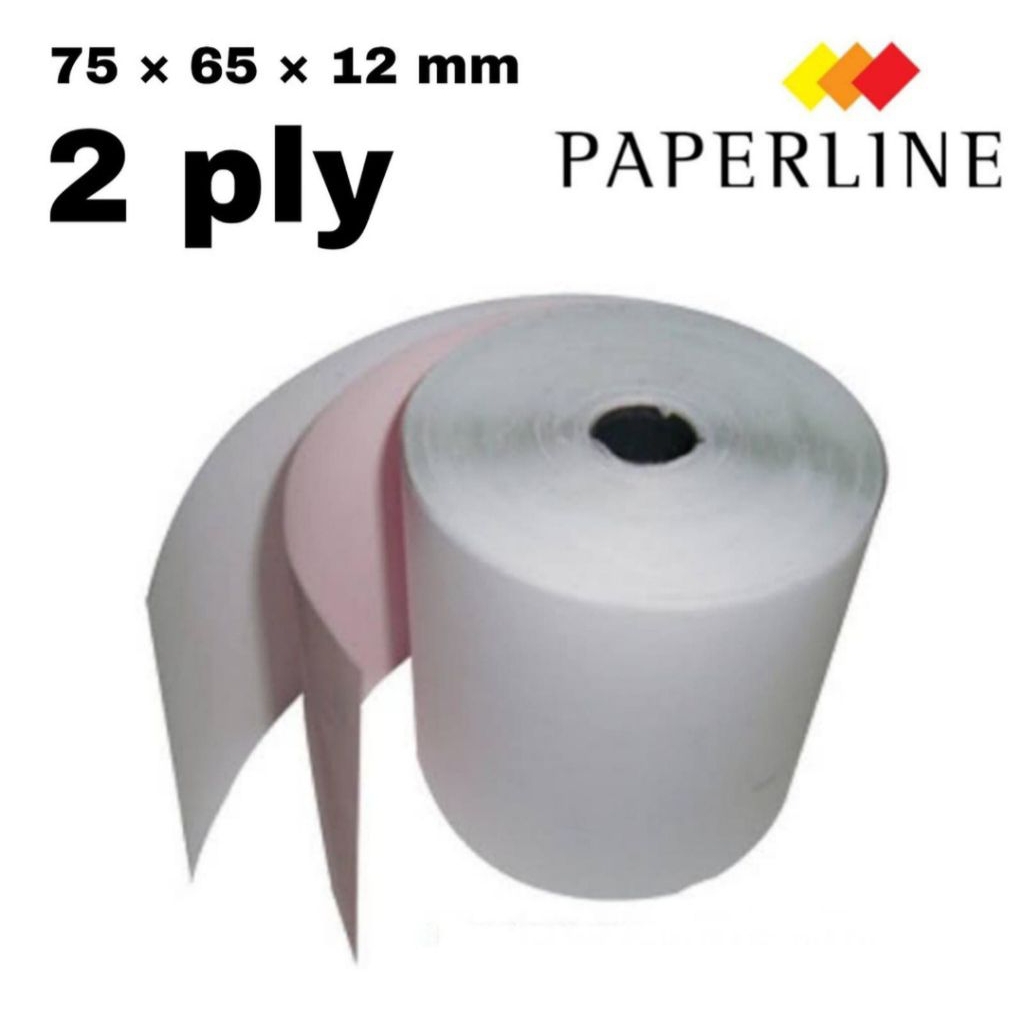 

kertas struk kasir 2 ply 75mm x 65mm 12m paperline 10 rol