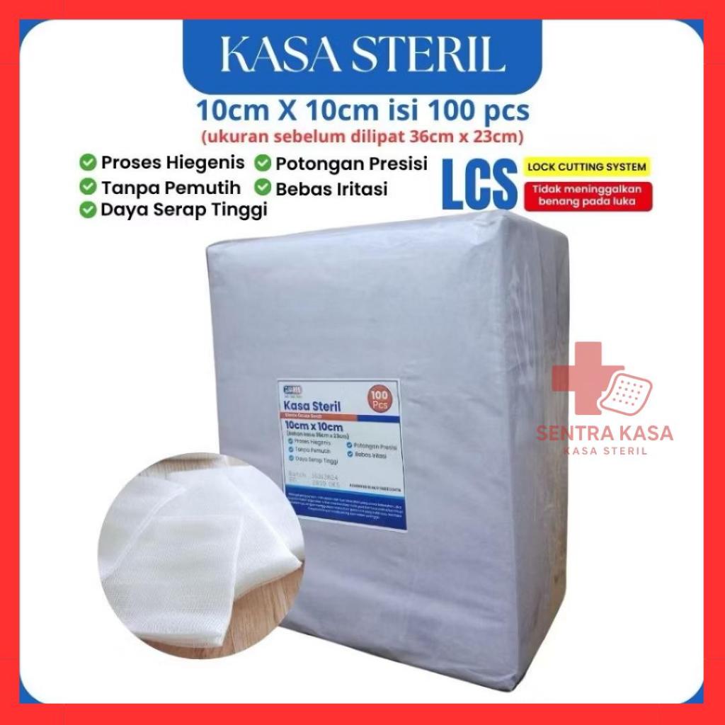 ISI 100 Gunamed kain Kasa Steril 10x10 cm Kain Kassa Kasa Gulung Hidrofil