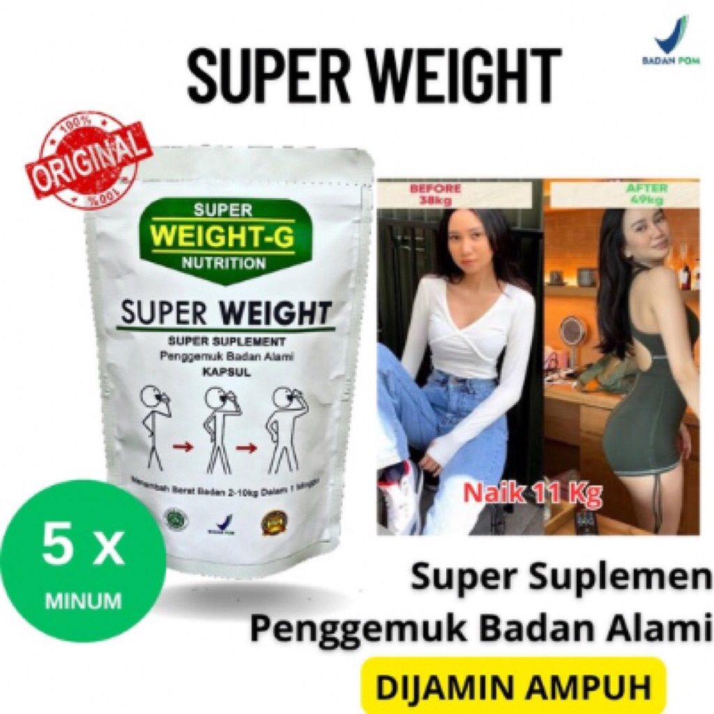 [BPOM] COD PROMO SUPER WEIGHT GAIN PENGGEMUK BADAN SUPLEMEN PENAMBAH BERAT BADAN TERBUKTI AMPUH/ PEN