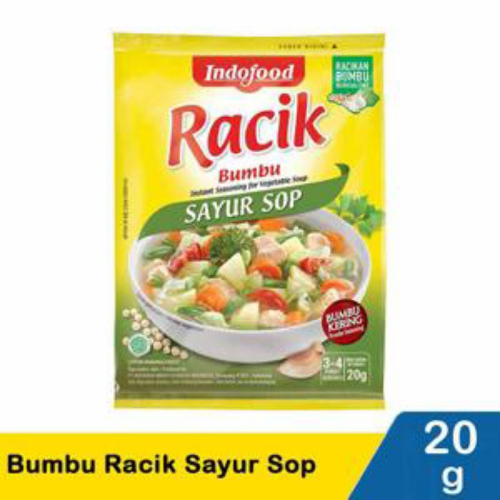 

[ 10 Pcs] Racik Indofood Sayur Sop 20 Gr