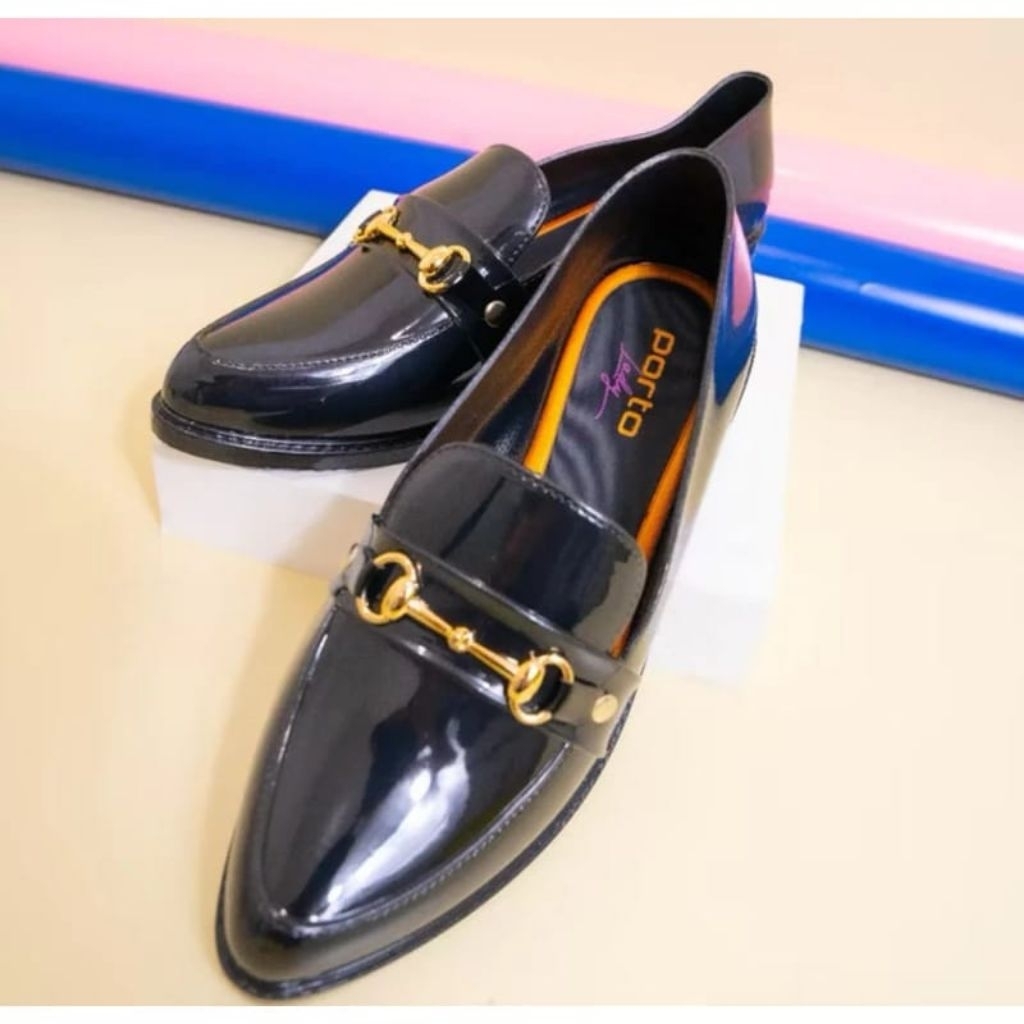 sepatu wanita premium kerja hitam pansus pantofel l