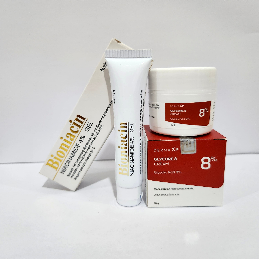 PAKET GLYCORE CR 8% + BIONIACIN NIACINAMIDE GEL4%