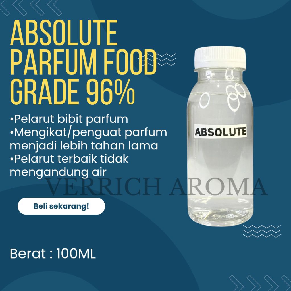 Absolute Parfum FoodGrade96% 100ML| Pelarut Parfum Premium| Alkohol Parfum(100ML)(09)