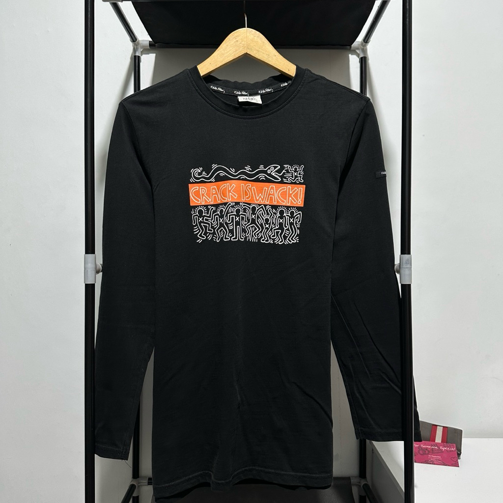 Long Sleeve Keith Haring Black Cotton Vintage