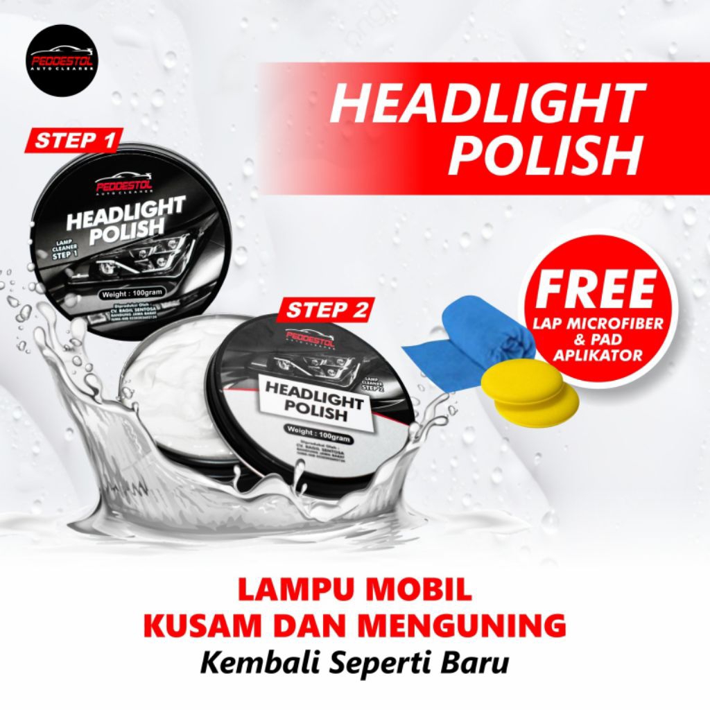 HEADLIGHT POLISH PEMBERSIH KACA MIKA LAMPU MOBIL KUSAM AMPUH