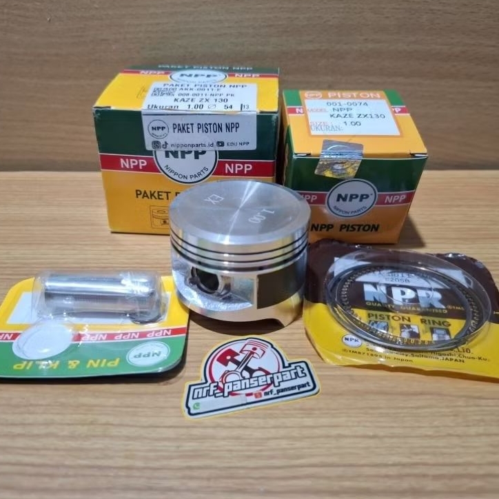 PISTON KIT SEHER SET RING KAWASAKI KAZE ZX 130 OS/OVER SIZE STANDAR 25 50 75 100 (53/53,25/53,5/53,7