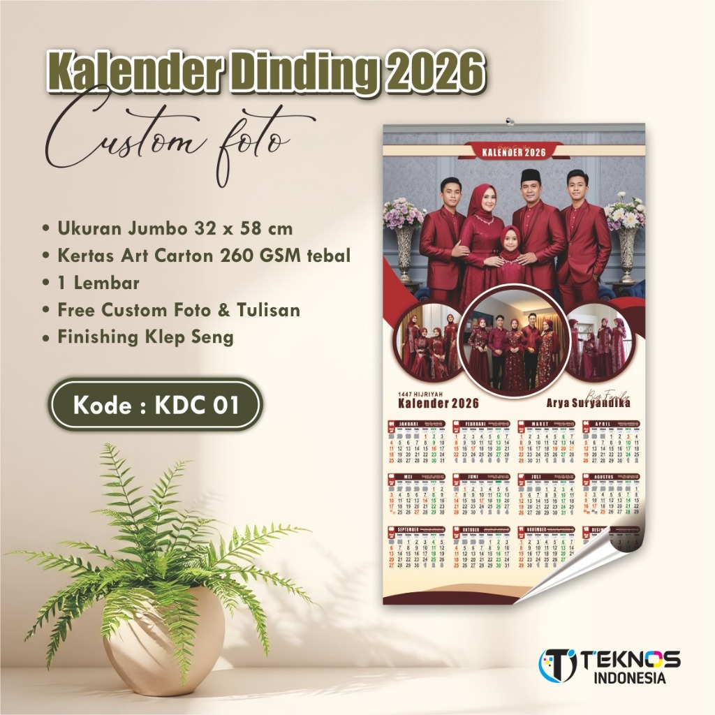

CETAK KALENDER CUSTOM - KALENDER DINDING KDC CUSTOM FREE FOTO 3 VARIASI