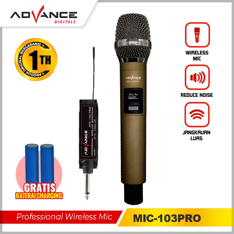 Advance Microphone Wireless Mikrofon mic wireless Tanpa Kabel Frekuensi UHF Karaoke UHF Double Mic