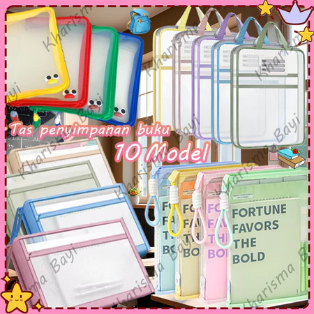 

KHARISMA Tas Penyimpanan Buku Pelajaran Tas Buku Transparan Tempat Buku Alat Tulis Anak Sekolah Organizer Serbaguna